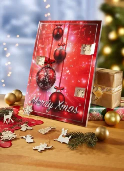 Adventskalender mit Echtholzfiguren