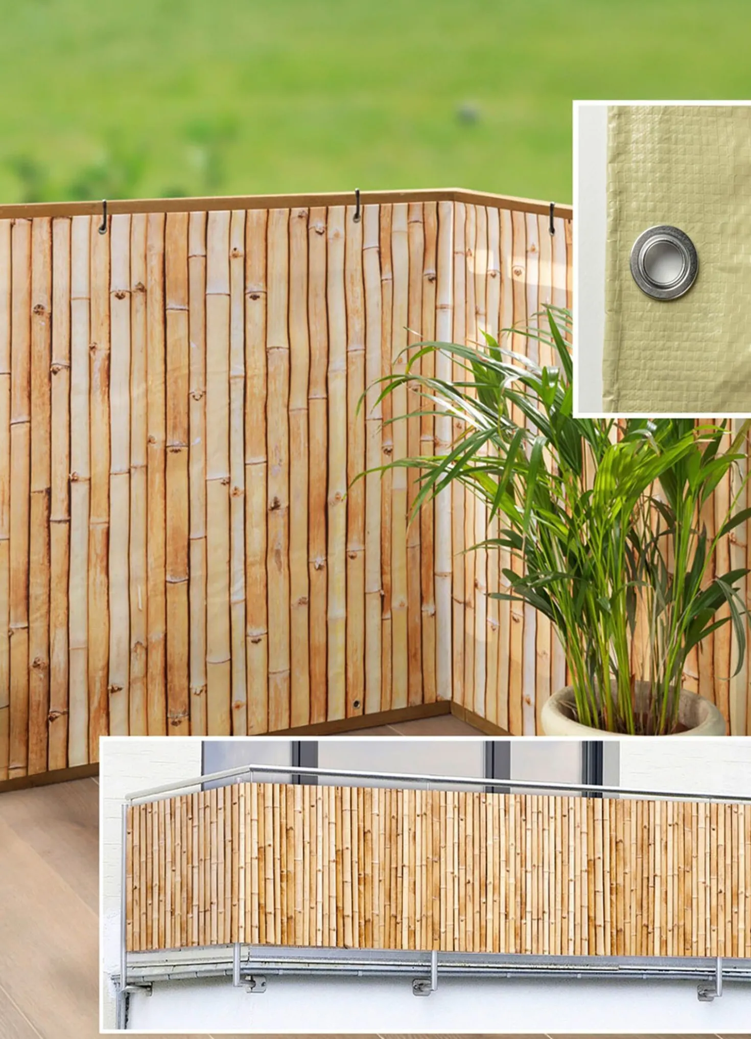 Balkon-Sichtschutz in Bambus-Optik
