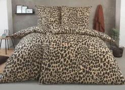 Bettwäsche-Garnitur mit Leopardenmuster