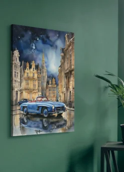 Bild: Mercedes 190SL in einer Stadt