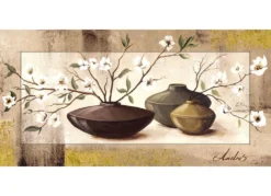 Bild mit dem Titel „Golden eingerahmte Kirschblüten“