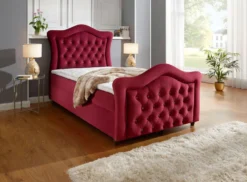 Boxspringbett mit gepolsterten Kopf- und Fußteil