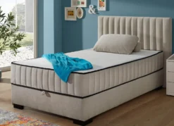 Boxspringbett mit Wendematratze und Bettkasten