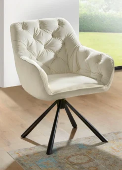 Drehbare Stühle mit bequemer Polsterung, 2er Set