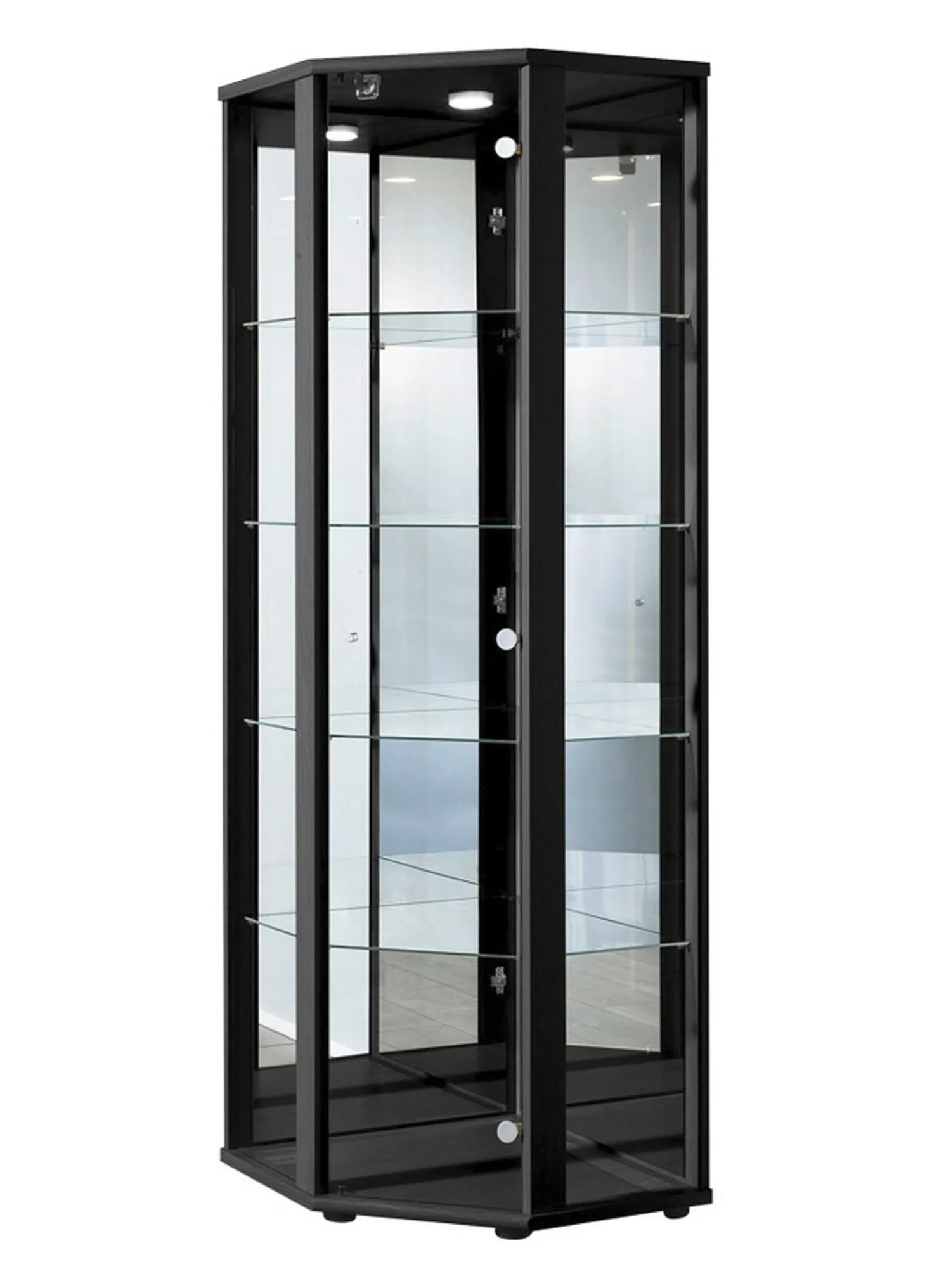 Eck-Vitrine mit LED-Beleuchtung
