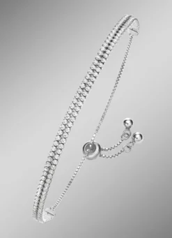 Elegantes doppelreihiges Armband mit synth. Zirkonia