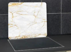 Herdabdeckplatten/Wandblende, Motiv Marmor gold