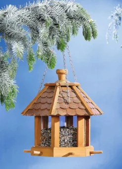 Holz-Futterhaus mit Schindeldach