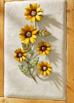 Metall-Wanddekoration Sonnenblumen