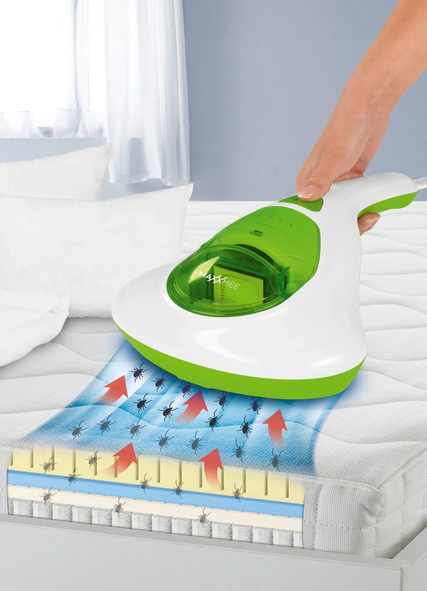 Milbensauger mit UV-C-Lampe
