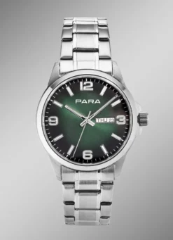 Para-Quartz-Herrenuhr mit Stahlbandgehäuse