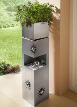 Pflanzsäule Sol aus rostfreiem Edelstahl