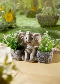 Pflanztopf Elefant aus Polyresin