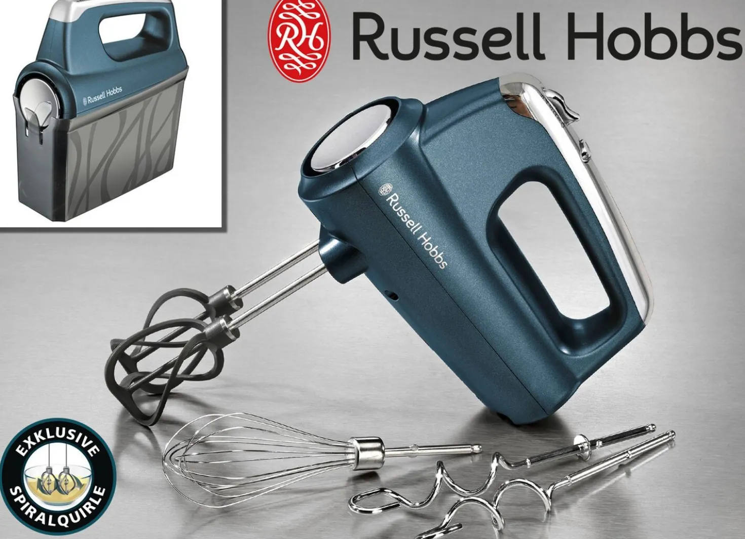 Russell Hobbs Handmixer mit spiralförmigen Helix-Quirlen