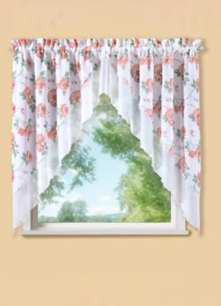 2-teiliger Fensterbehang mit Rosenmotiv
