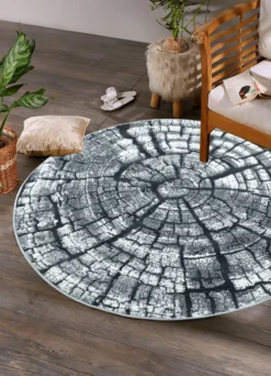 Teppich im naturnahen Baumstamm-Design