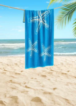 Velours-Strandlaken aus 100% Baumwolle