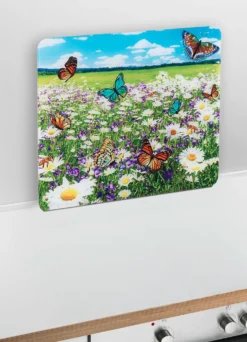 Wandblende aus Glas mit Sommerwiesen-Motiv
