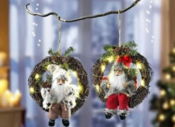 Weihnachtsmann im Kranz, 2er-Set