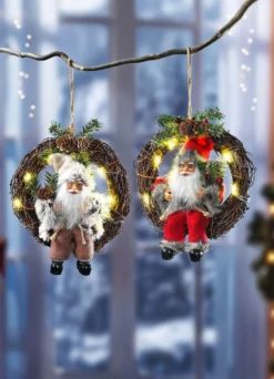 Weihnachtsmann im Kranz, 2er-Set