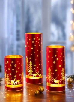Windlicht 3er-Set aus Glas