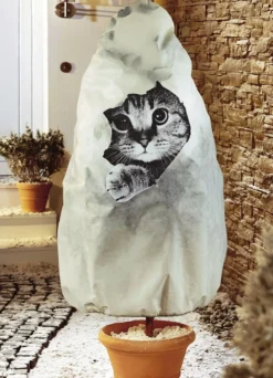 Winterschutz Vlieshaube mit Katzen-Motiv