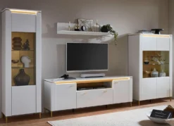 Wohnwand mit LED-Beleuchtung und Softclose