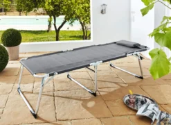 XXL-Gartenliege mit 4-fach verstellbarem Kopfteil
