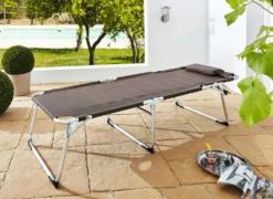 XXL-Gartenliege mit 4-fach verstellbarem Kopfteil