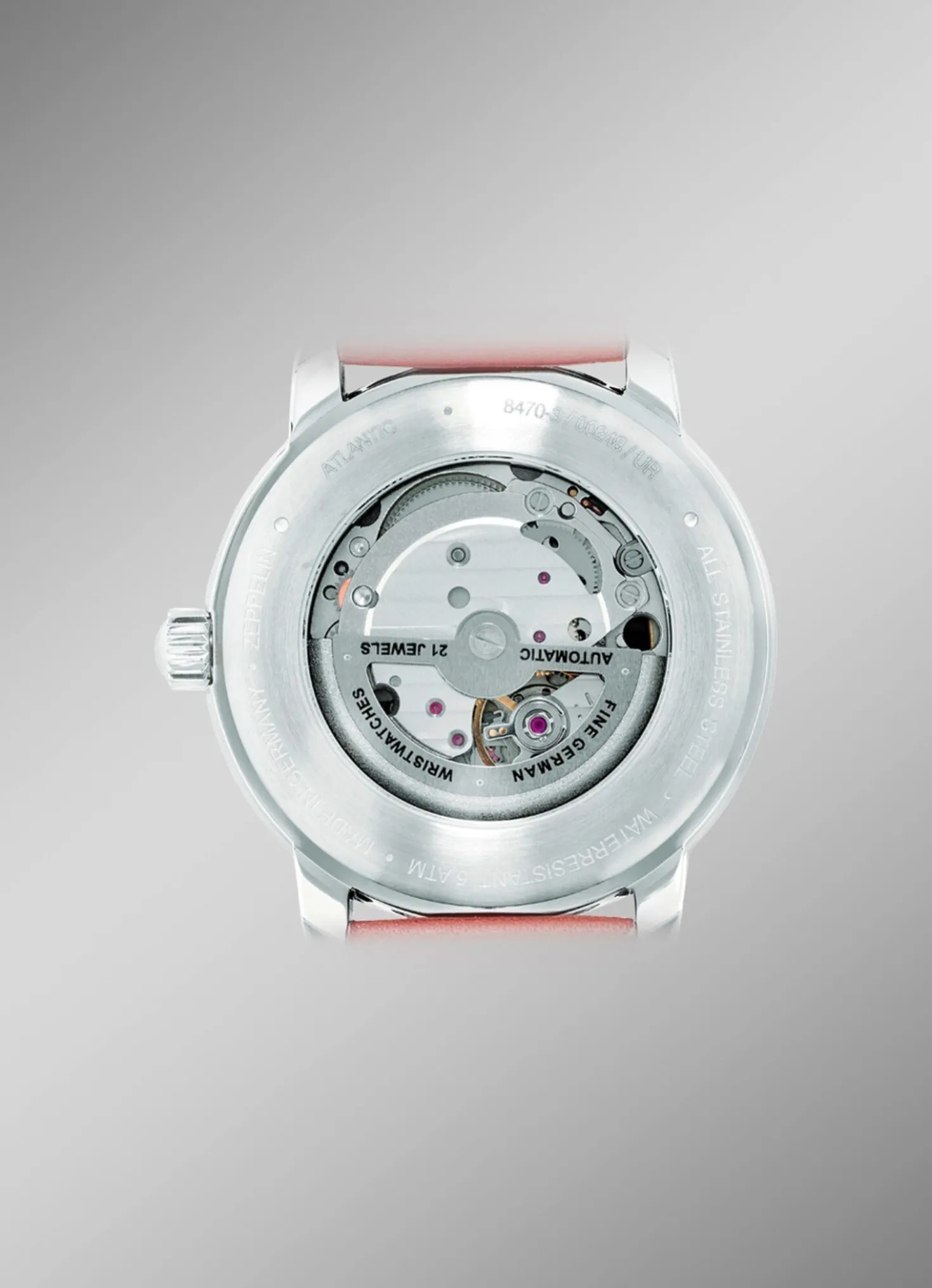 Zeppelin-Automatik-Herrenuhr mit Edelstahlgehäuse und Lederband